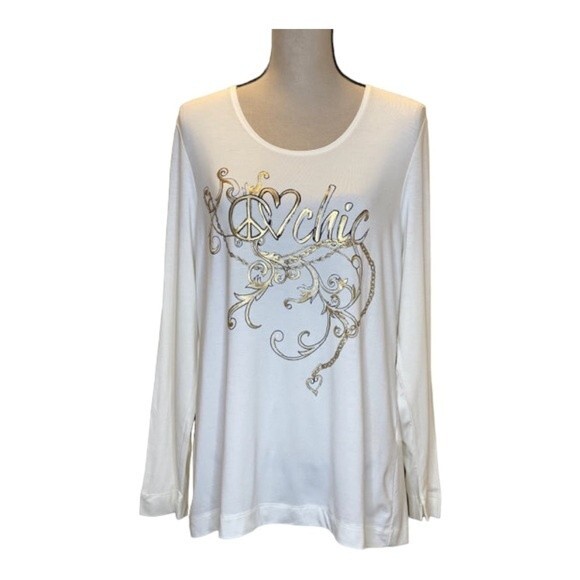 Chico’s Peace Love Chic Layering Tee - Size Large - Picture 5 of 9